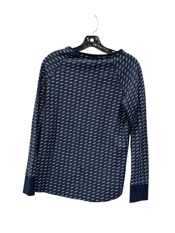 LL Bean Size M Navy Print 100% cotton Long Sleeve Shirts