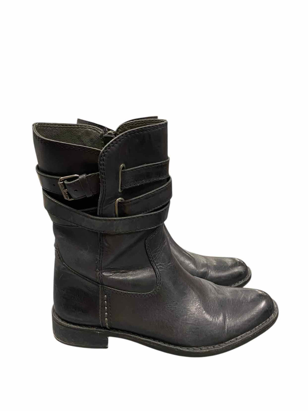 Bussola Shoe Size 9 Black Leather Sevilla Mid-Calf Boots(Ankle)