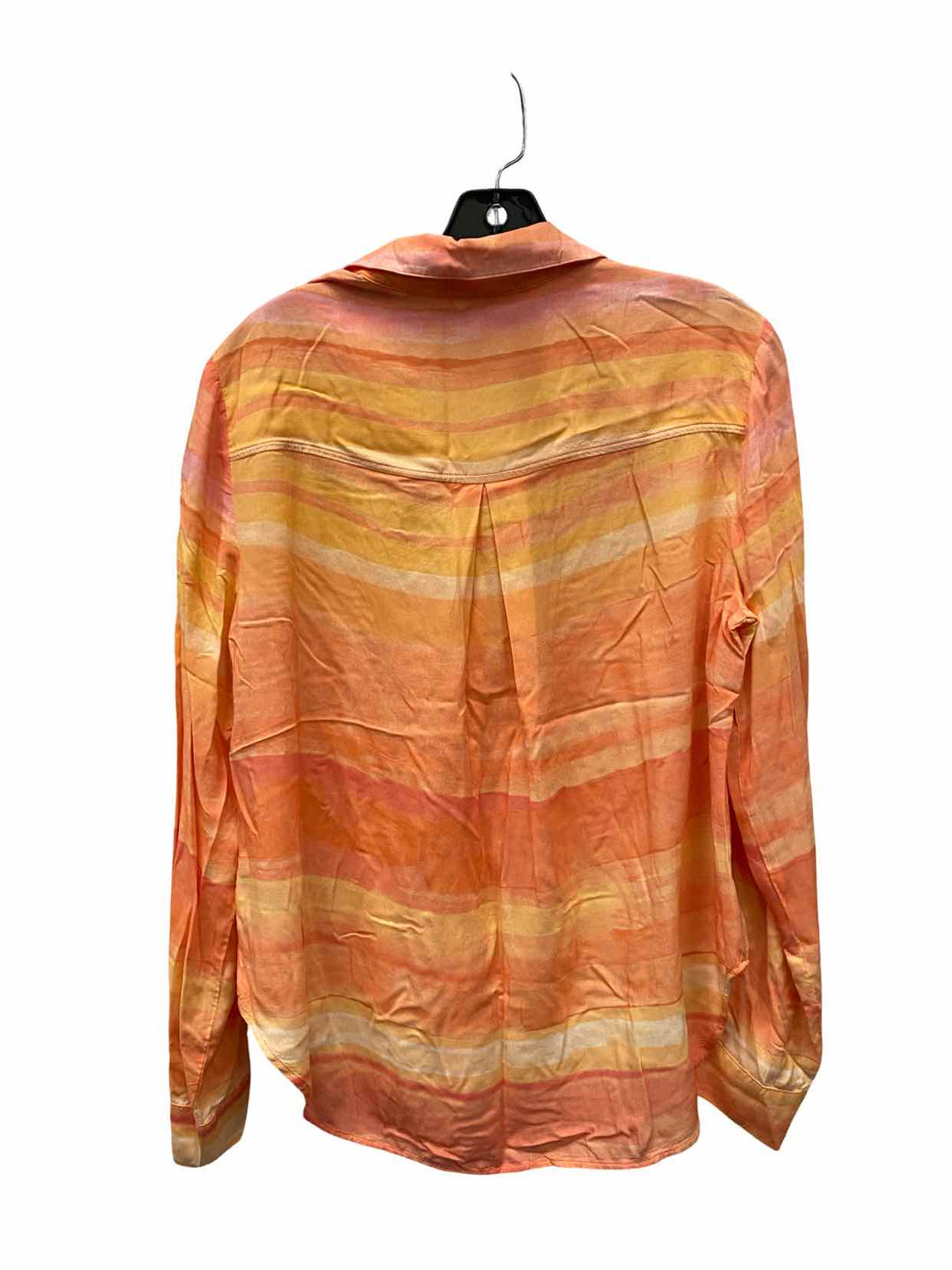 Cloth & Stone Size M Orange Pink Plaid Long Sleeve Shirts