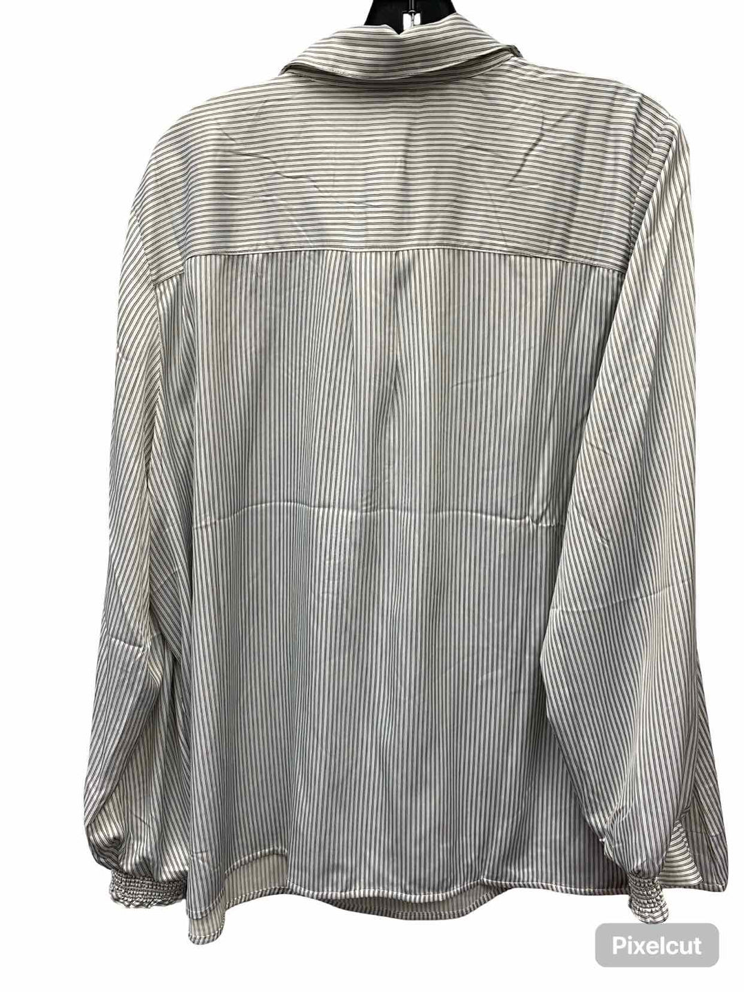Cabi Size XXL White Black Striped Long Sleeve Shirts
