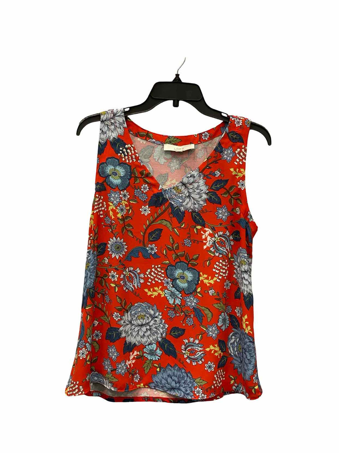Loft Size S Orange Blue Floral Tank Top