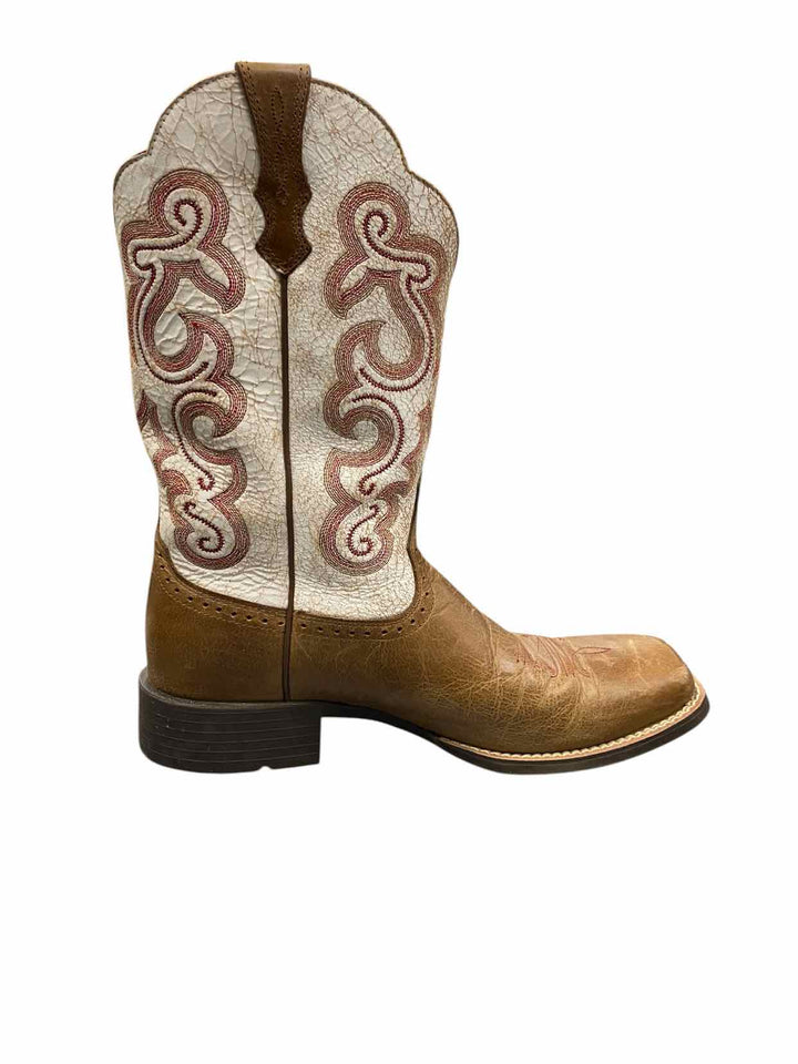 Ariat Shoe Size 12 Brown White & Red Boots(Ankle)
