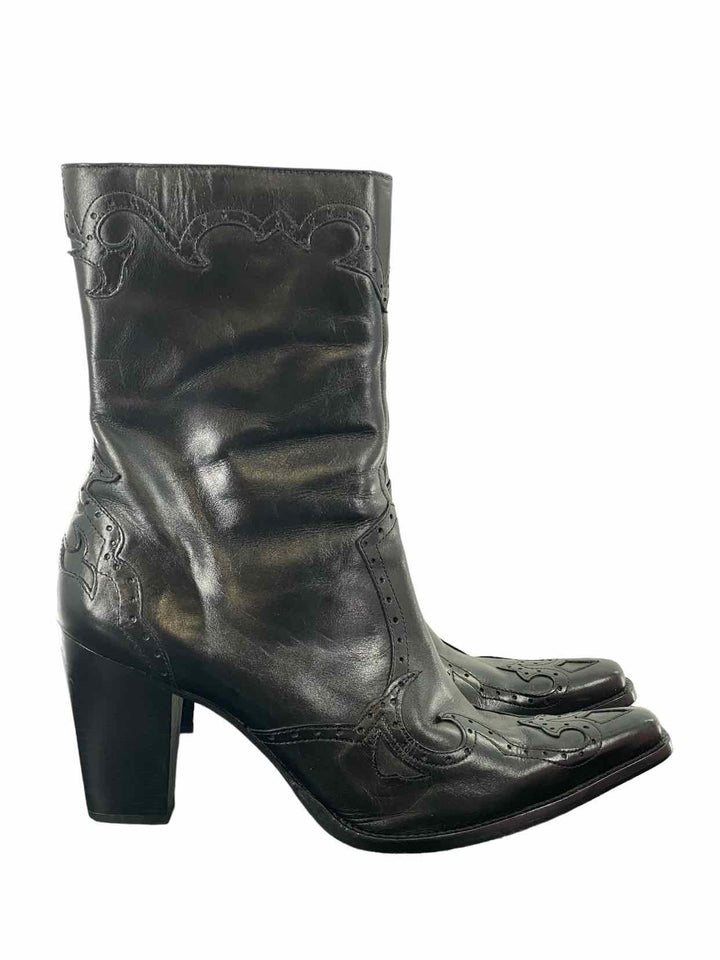 Eddie Bauer Shoe Size 11 Black Leather Western Boots(Ankle)