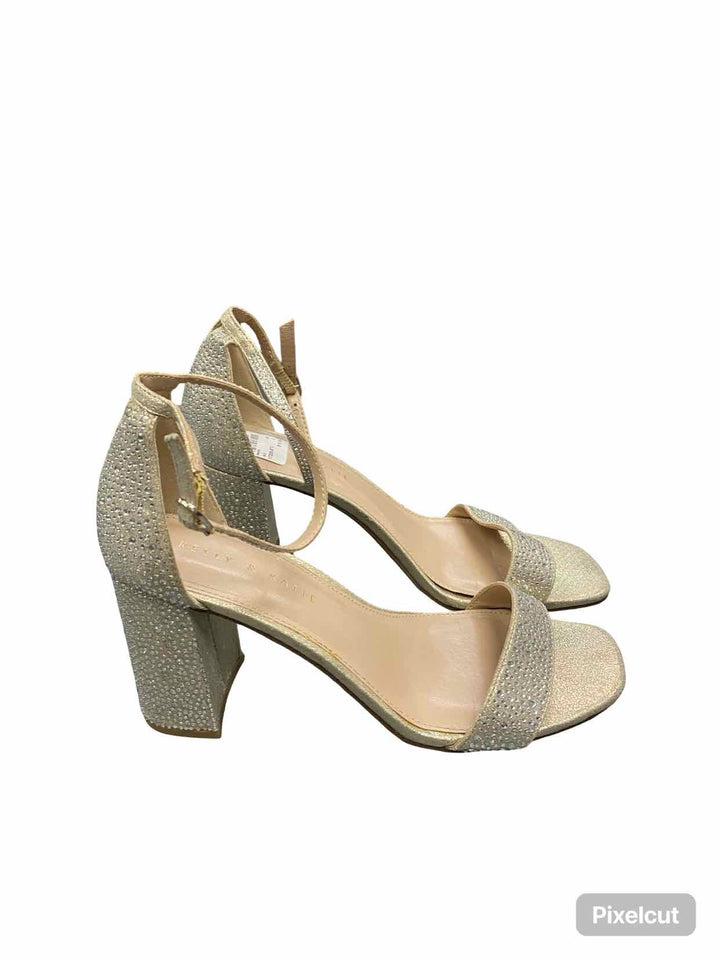 Kelly & Katie Shoe Size 9.5 Gold Rhinestone Heels