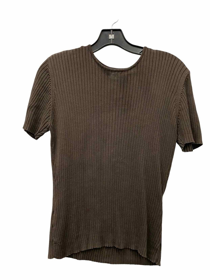 Preview Size L Brown Silk Short Sleeve Shirts