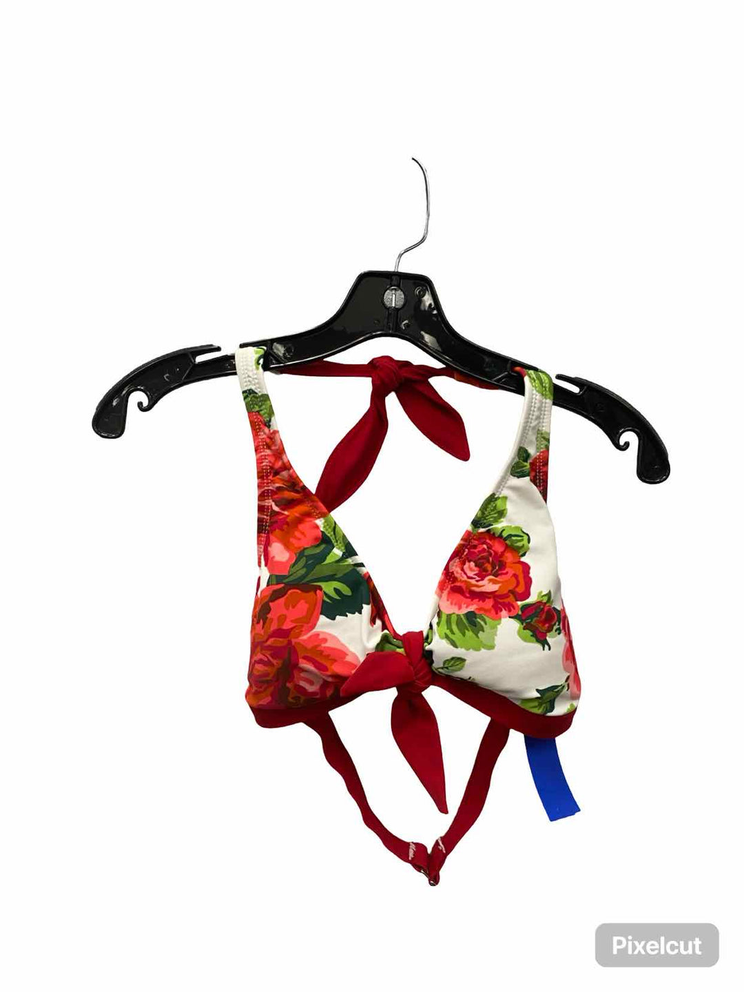 Isaac Mizrahi Live! Size M White Red Rose Swimsuit Top
