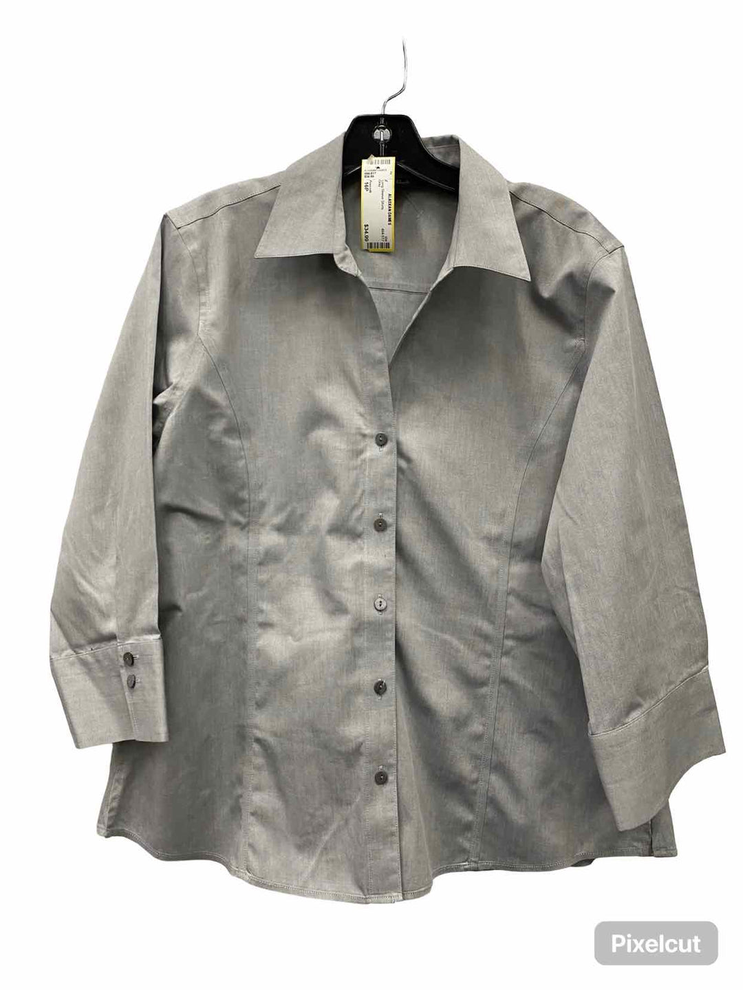 Foxcroft Size 16P Gray Long Sleeve Shirts