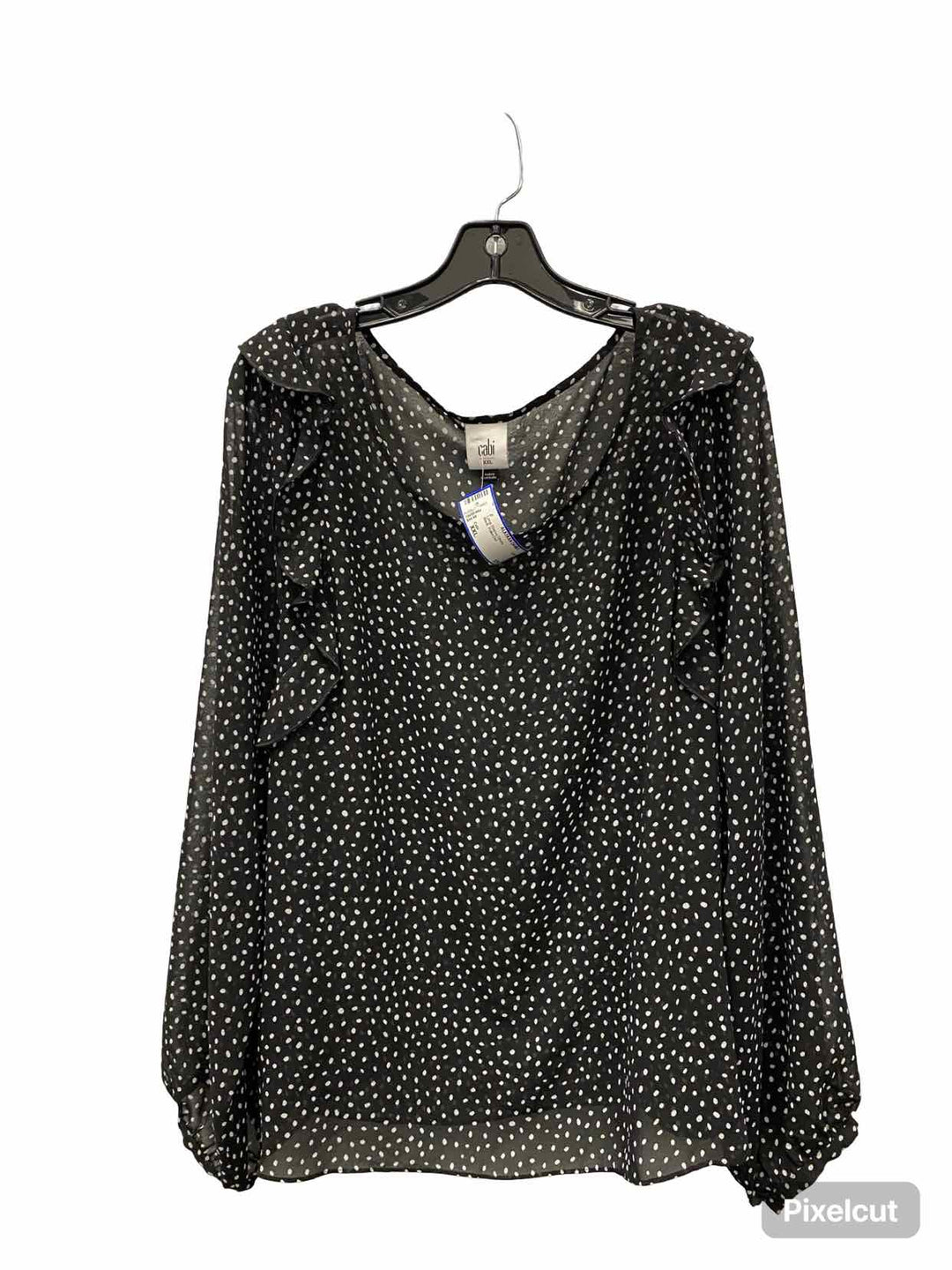 Cabi Size XXL Black Polka Dot Long Sleeve Shirts
