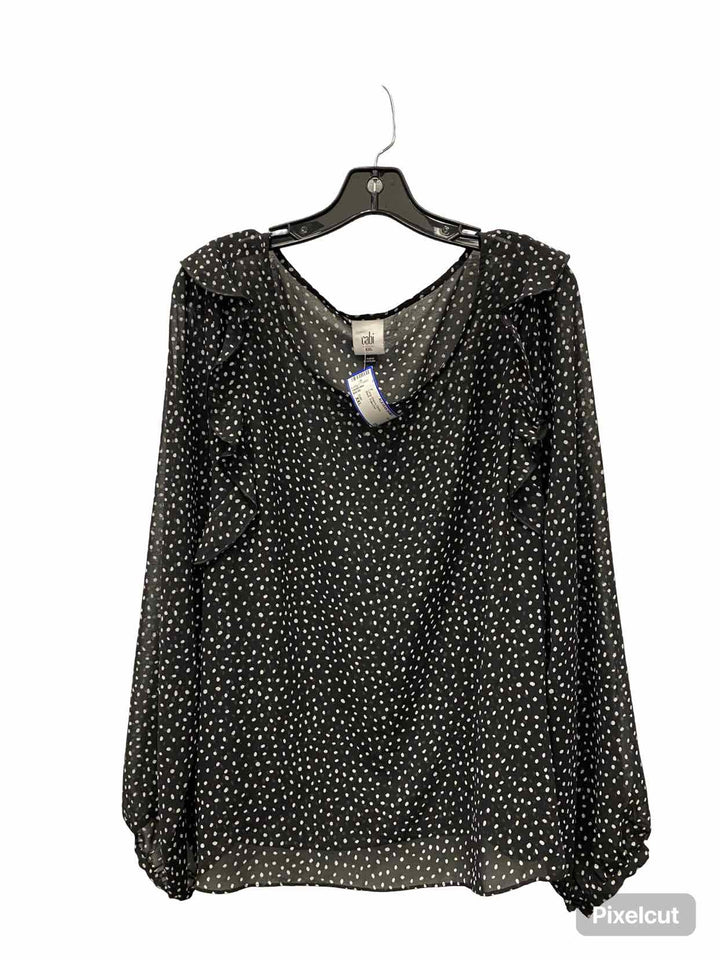 Cabi Size XXL Black Polka Dot Long Sleeve Shirts