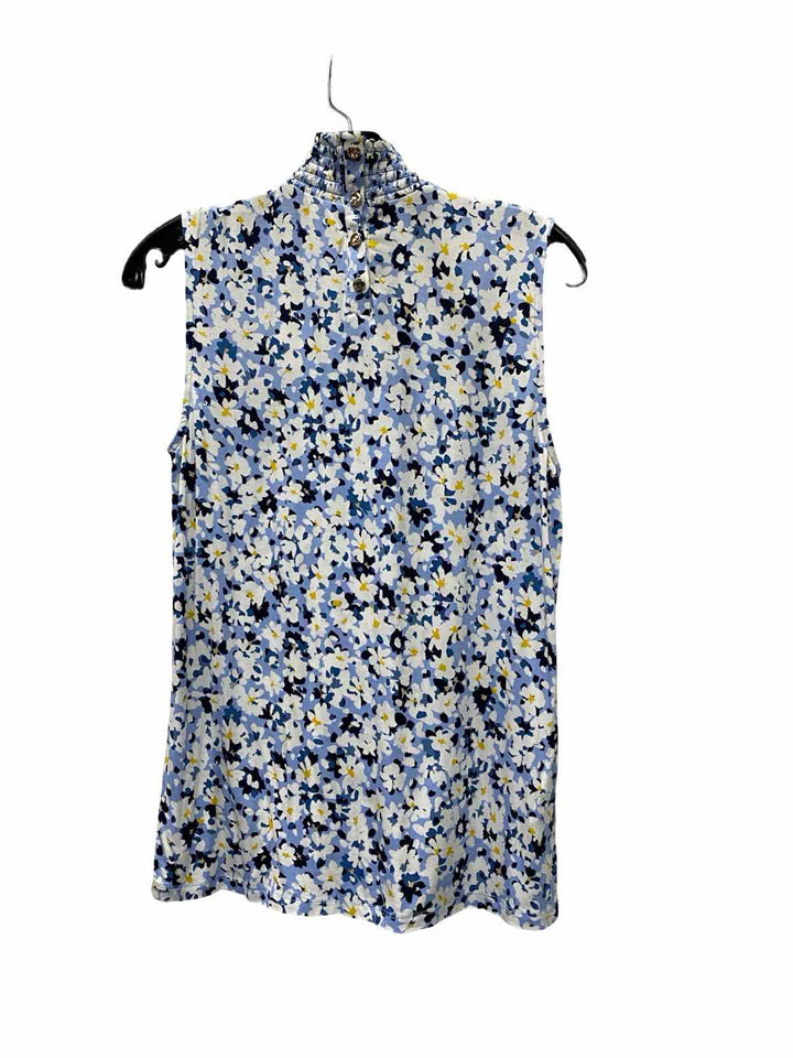 Ann Taylor Size M Blue White Floral Tank Top