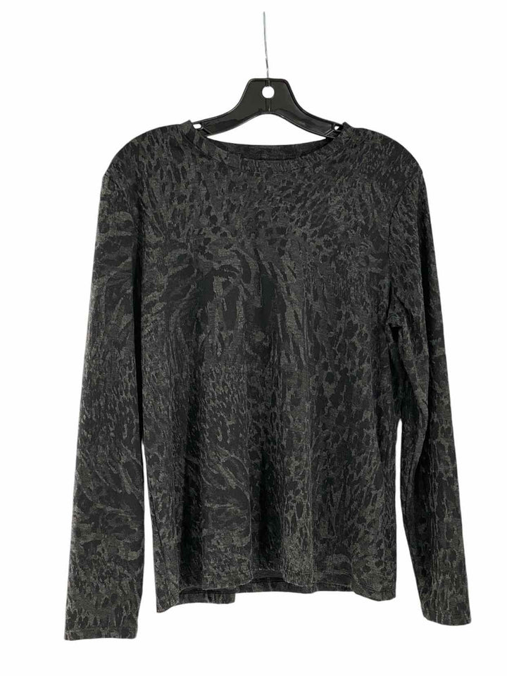 Simply Vera Size L Dark Grey Black Print Long Sleeve Shirts