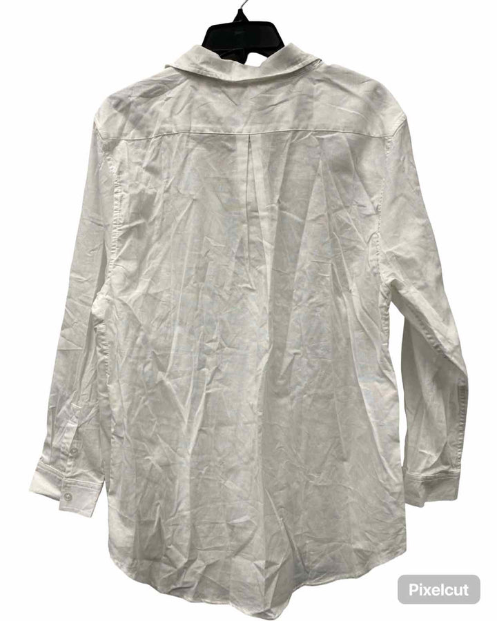 Emme by Marella Size M White 90% Cotton 10% Linen Long Sleeve Shirts