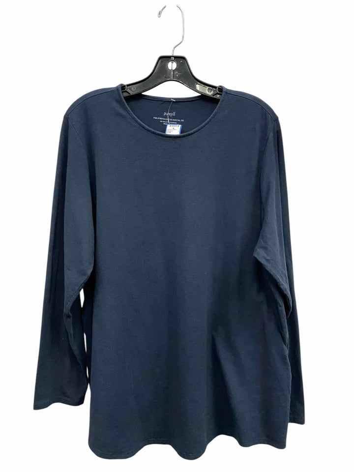 J Jill Size XL Dark Navy Long Sleeve Shirts