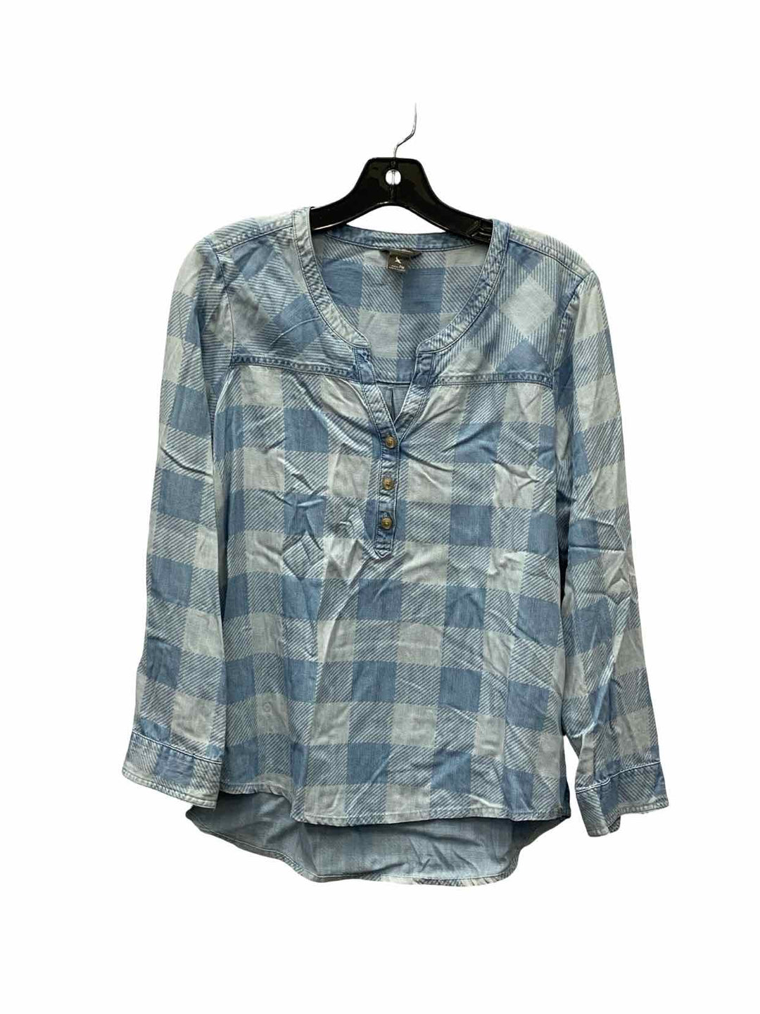 Eddie Bauer Size M Blue Checkered Long Sleeve Shirts