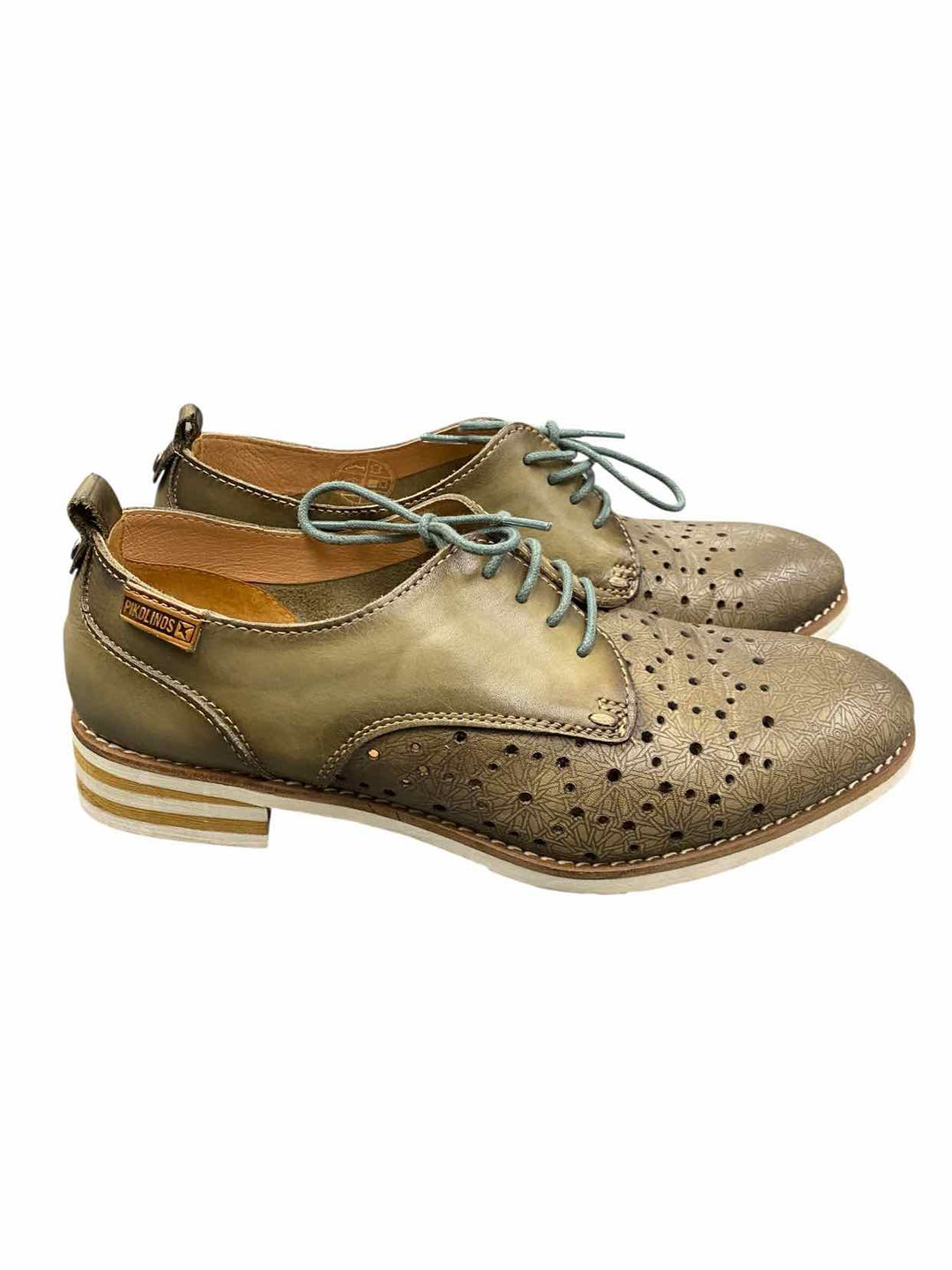 Pikolinos Shoe Size 36 Olive Leather Royal Derby Loafers