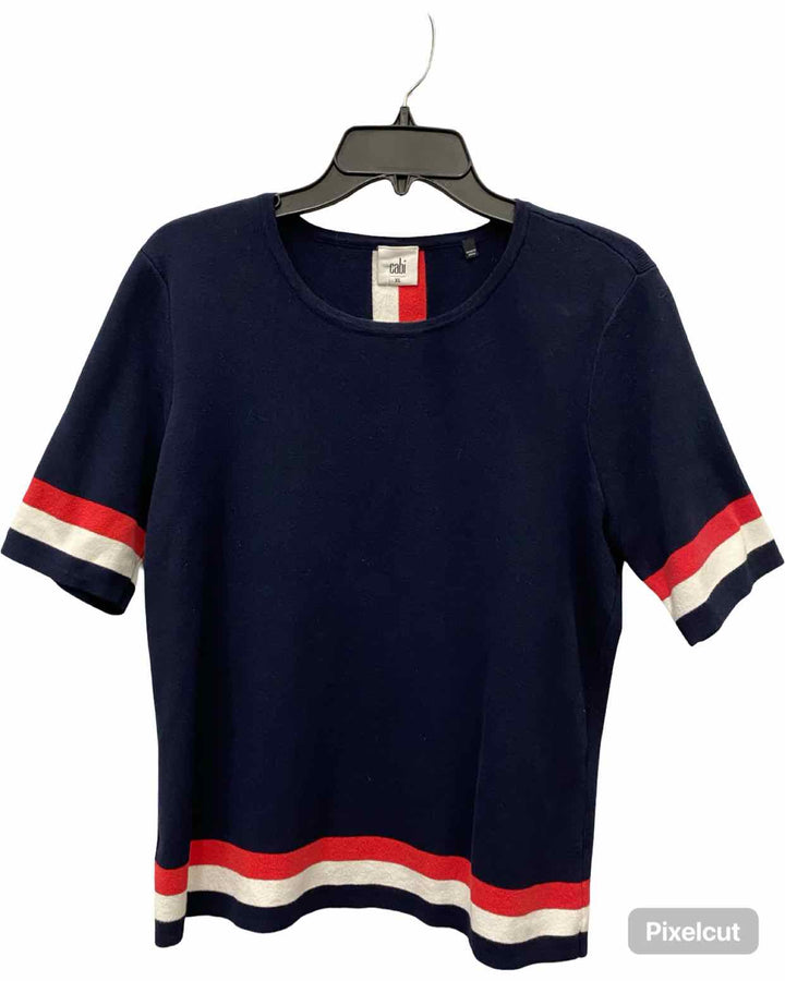 Ann Taylor Size L Navy Short Sleeve Shirts