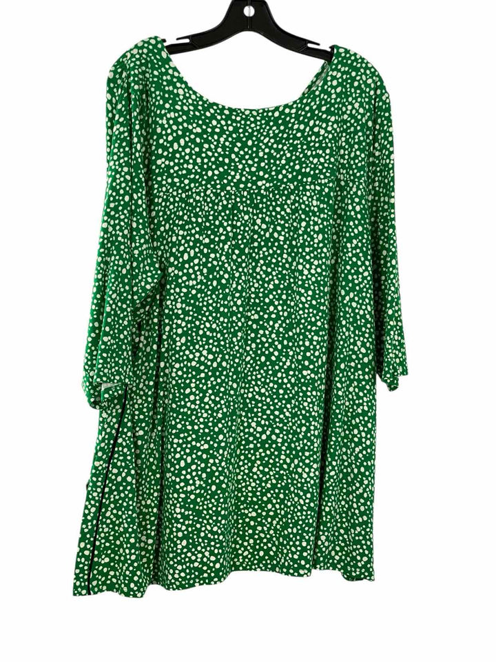 J.Jill Size XL Green White Polka Dot Long Sleeve Shirts