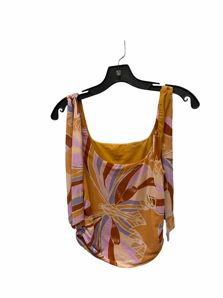 Free People Size S Orange Print Tank Top