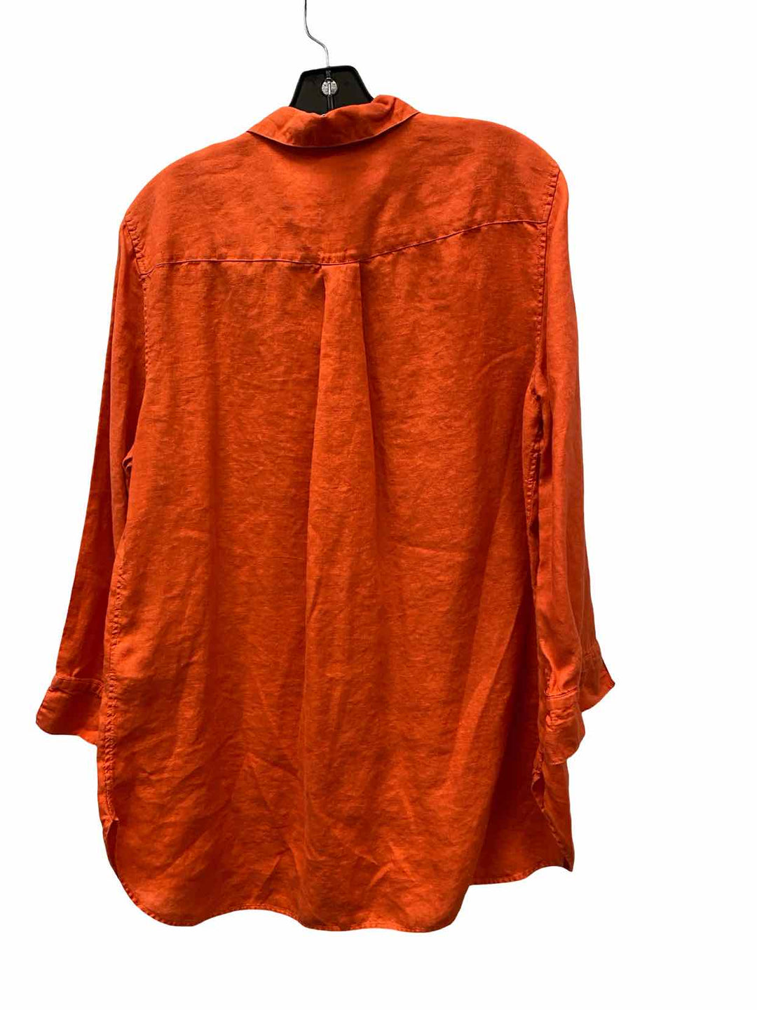 Chico's Size 14 Red Orange 100% Linen Long Sleeve Shirts