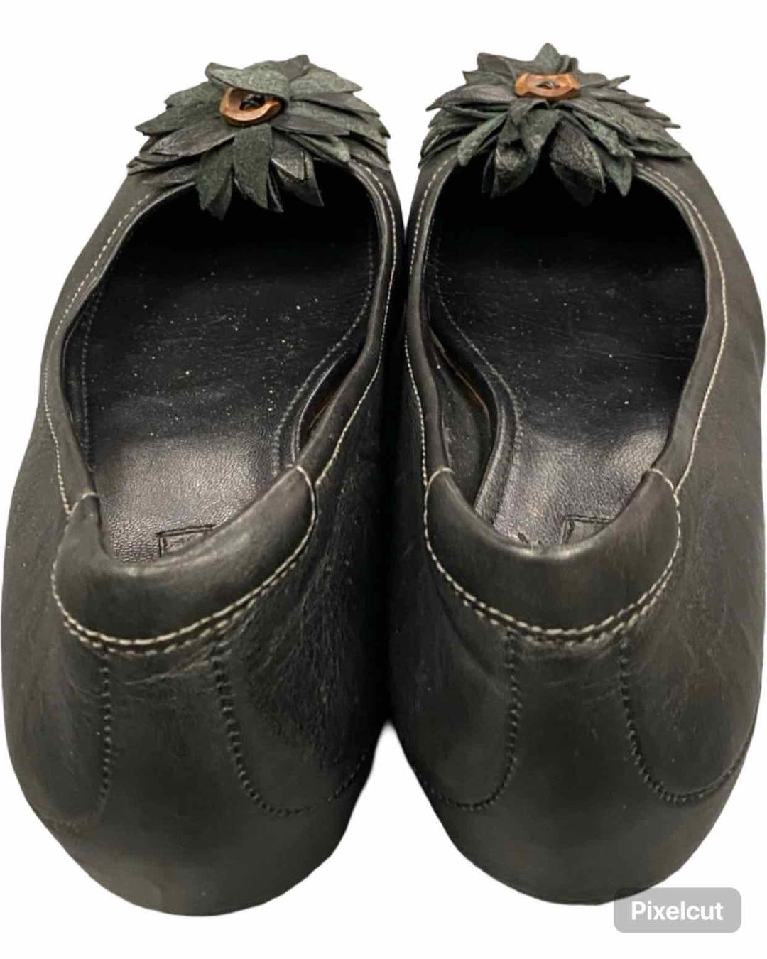 Ecco Shoe Size 40 Black Leather Mary Comfort Cushioned Flats