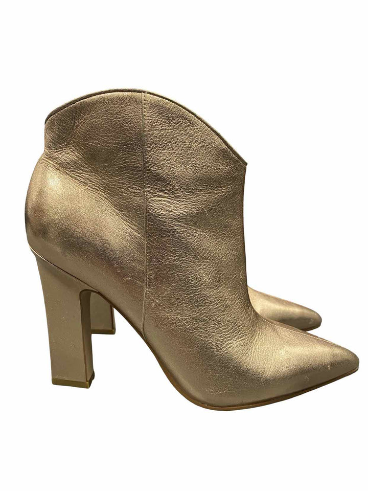Marc Fisher Shoe Size 8 Gold Leather Boots(Ankle)