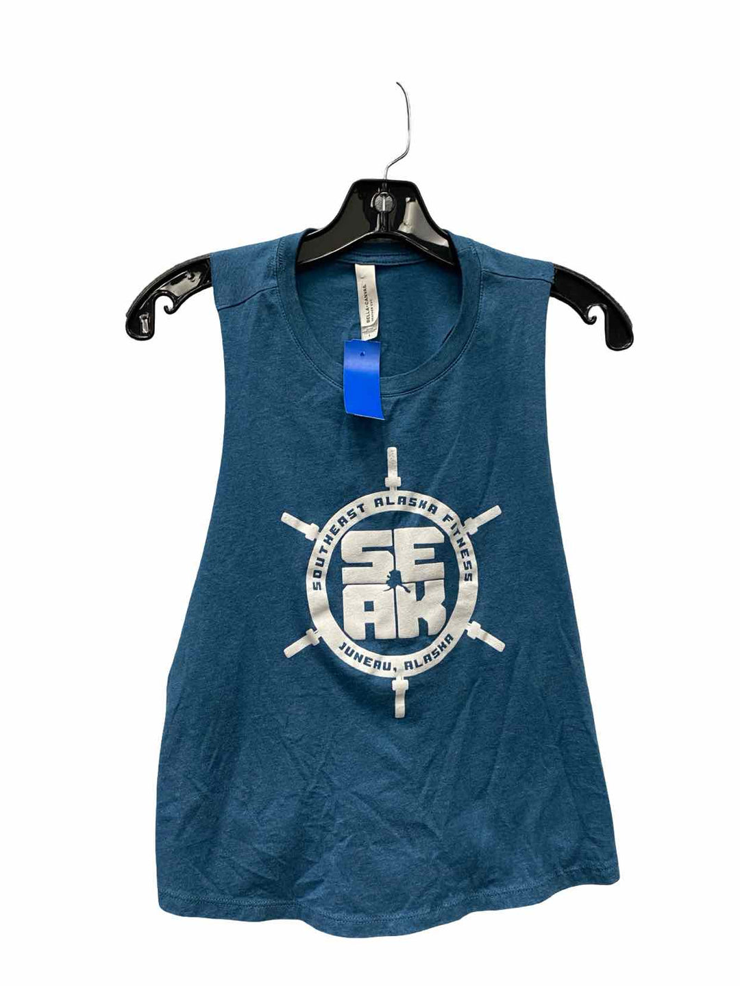 Bella + Canvas Size L Teal Athletic Tank Top