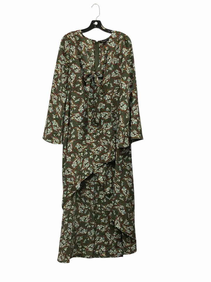 La charme u Size L Green Floral Dress