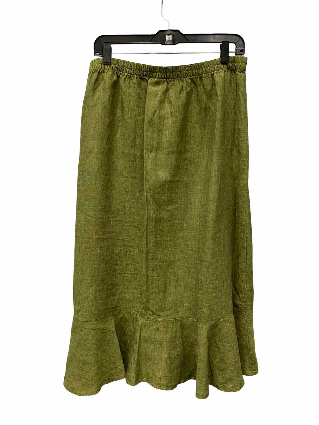 Nomadic Traders Size M Green 100% Linen Skirt