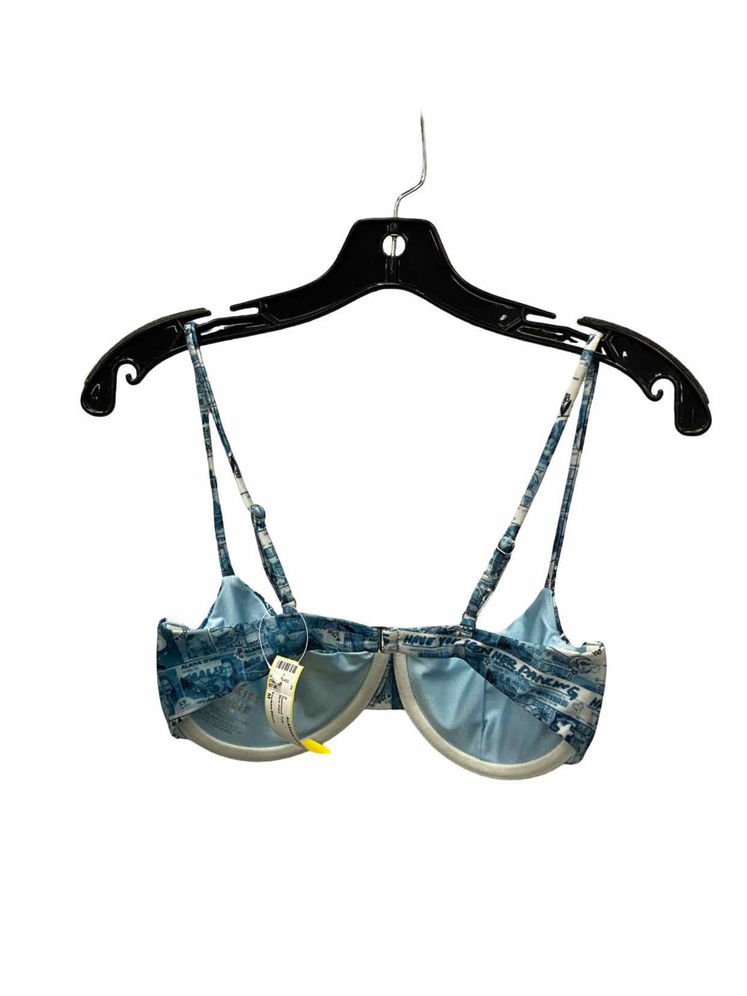 Frankies Bikinis Size M Blue Print Swimsuit Top