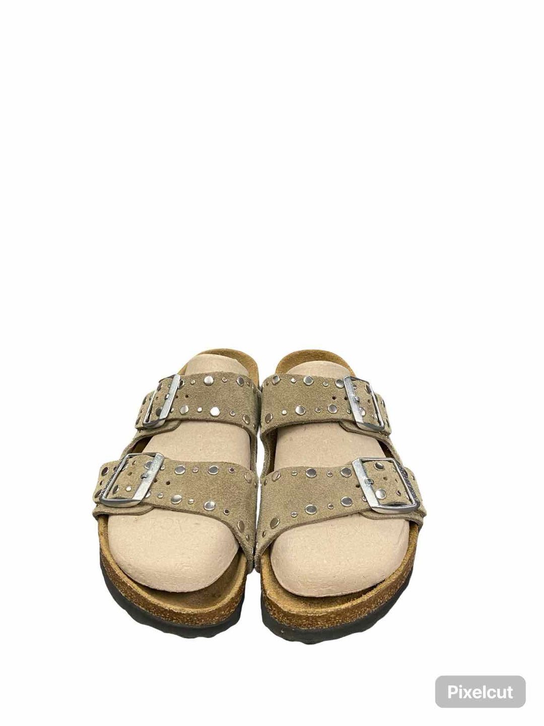 Birkenstock Shoe Size 37 Taupe Suede Aizona Rivet Sandals