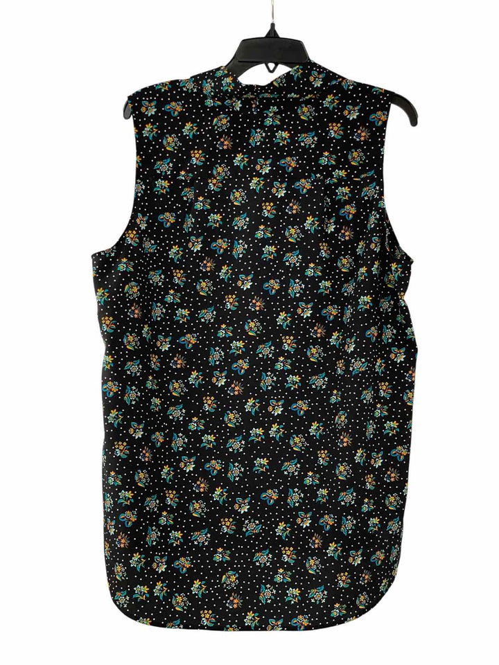 Cabi Size XL Black Floral Polka Dot Tank Top