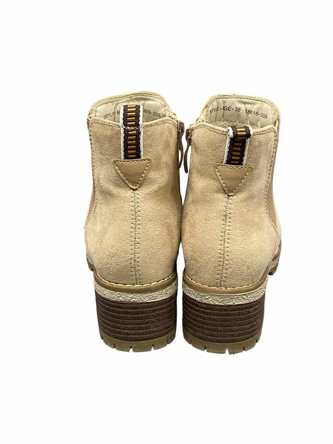 Patrizia Shoe Size 36 Beige Textile Faux Fur Lined Boots(Ankle)