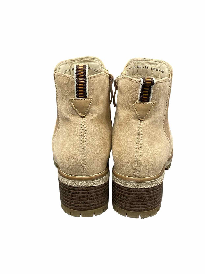 Patrizia Shoe Size 36 Beige Textile Faux Fur Lined Boots(Ankle)