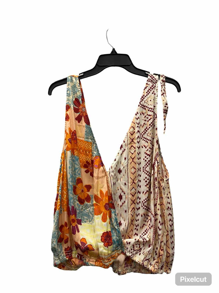 Free People Size L Multi-Color Print Tank Top