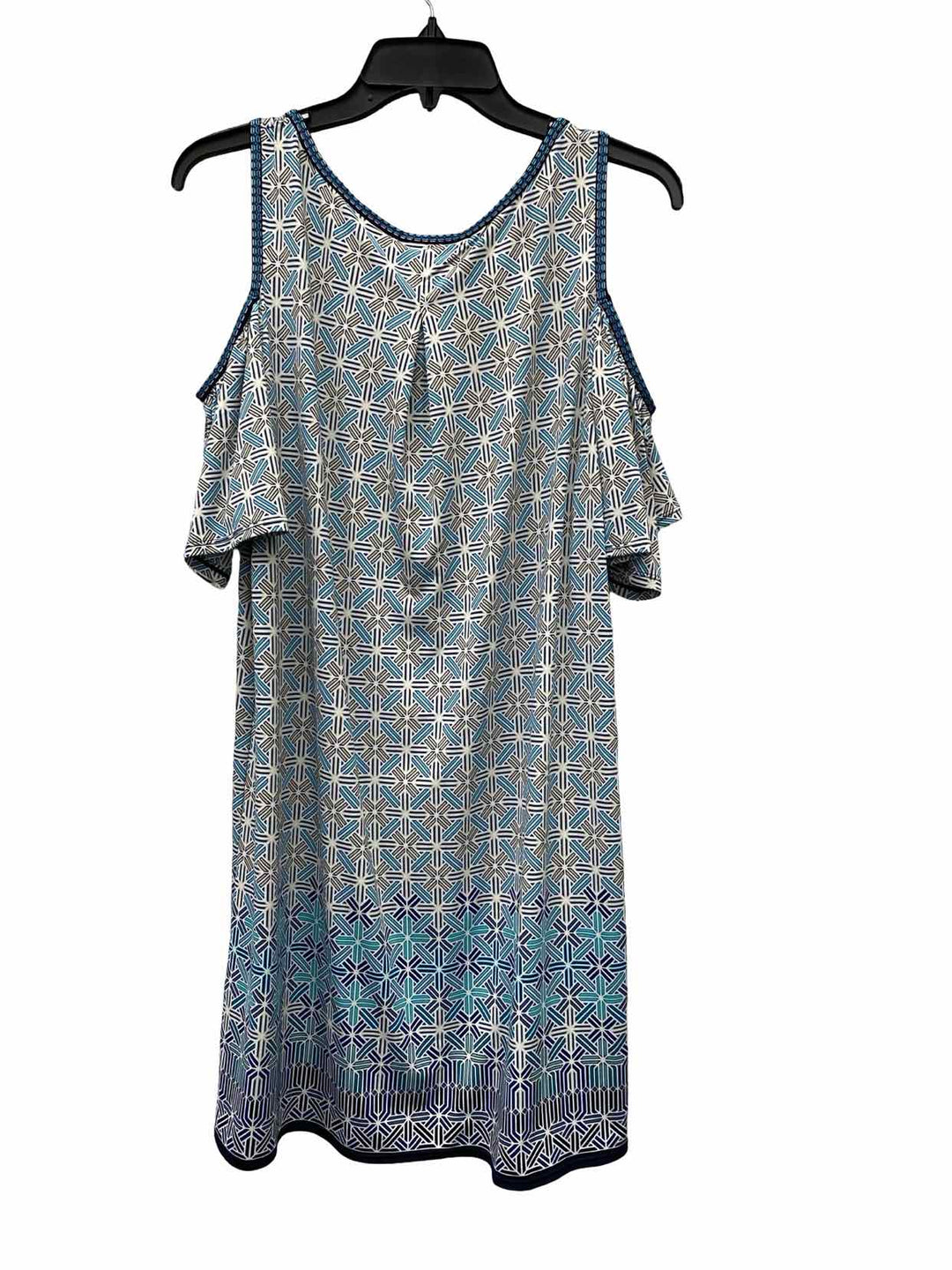 Max Studio Size M White Blue Dress