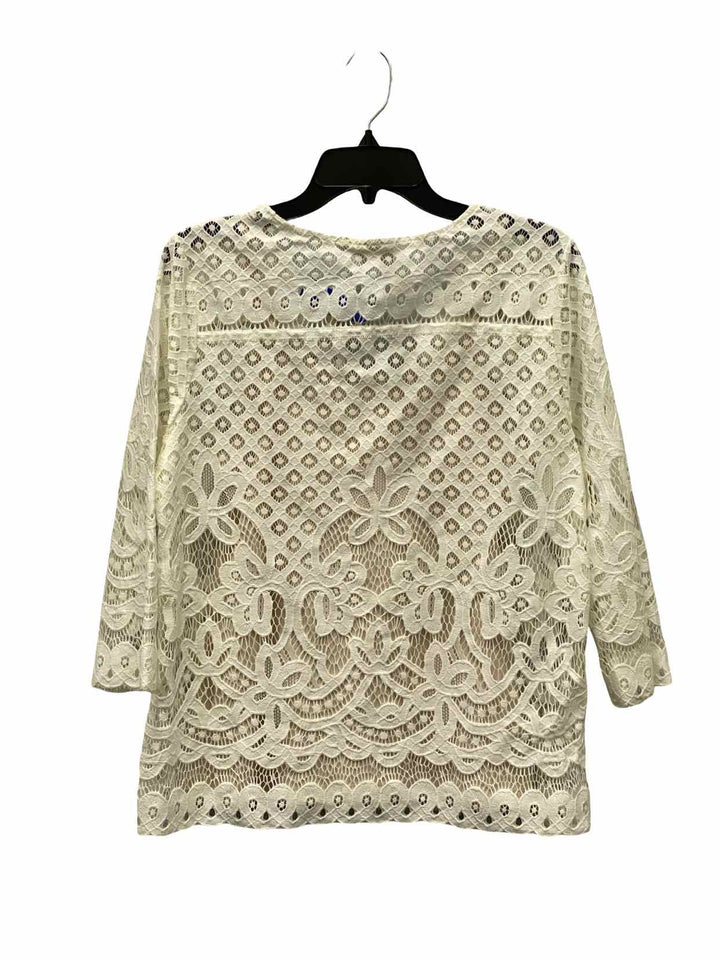 Chico's Size 1(8/10) White Long Sleeve Shirts