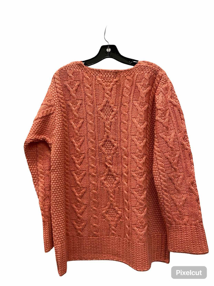 aran crafts Size L Peach 100% Wool Sweater