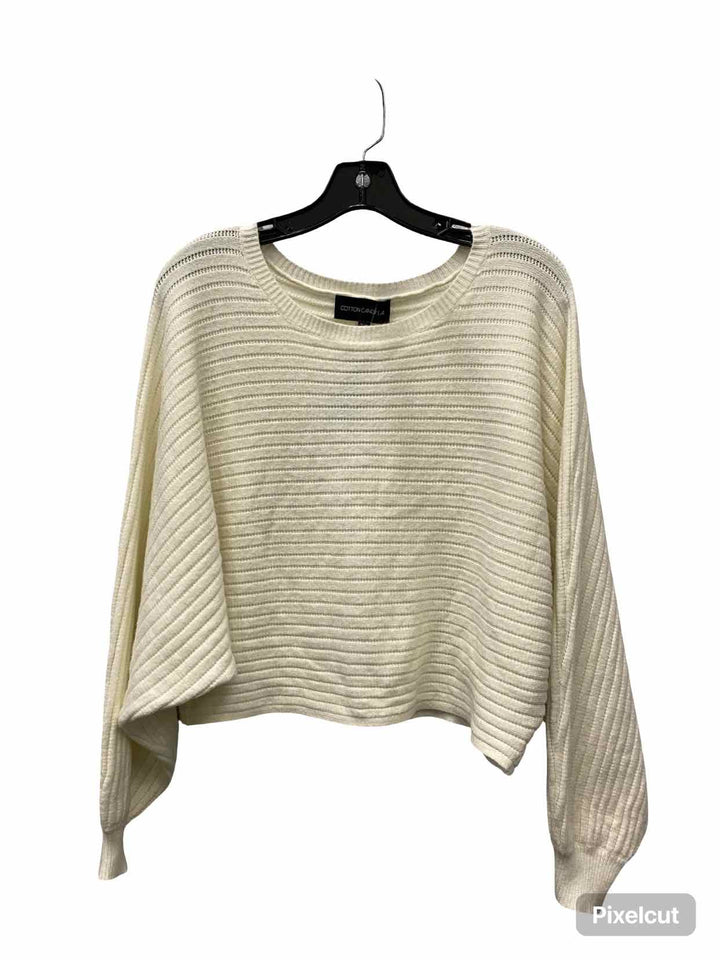 Cotton Candy Size S/M White Ribbed Sweater