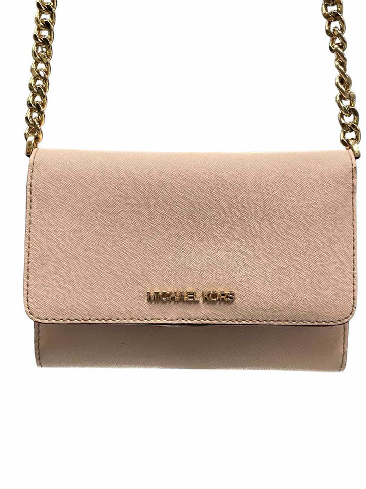 Michael Kors Light Pink Daniela Saffiano Leather Crossbody Purse