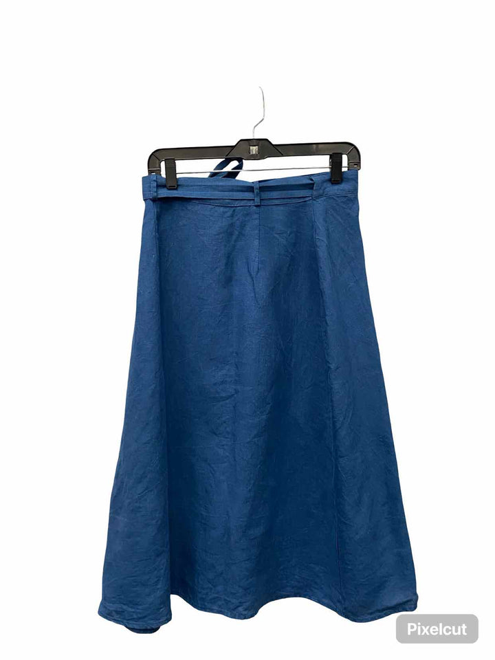 Len.Ok Size M Blue 100% Linen Skirt