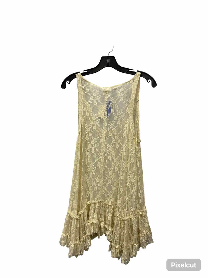 Free People Size L Beige Lace Tank Top