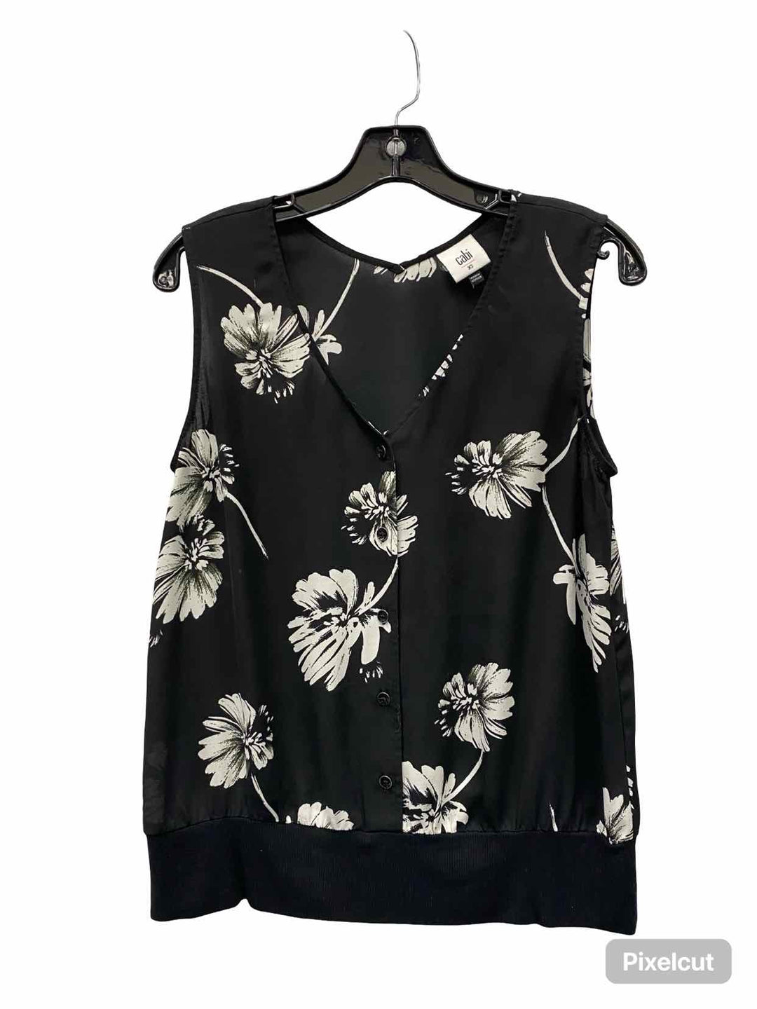 Cabi Size XS Black White Floral Tank Top