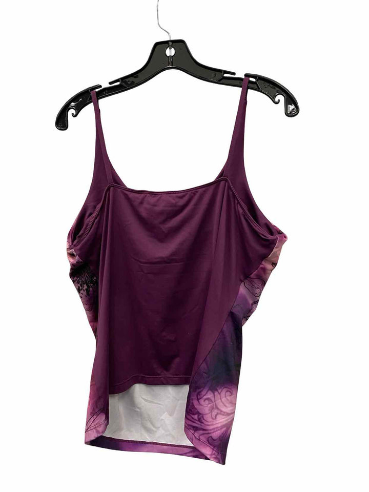 Lotus Size XL Purple Floral Swimsuit Top