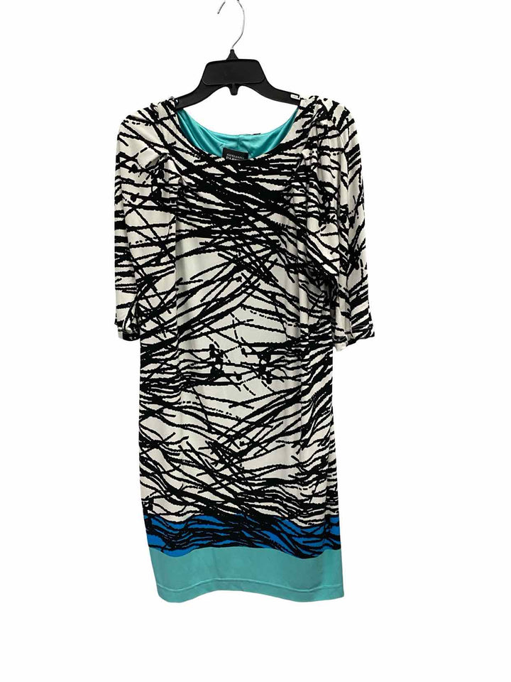 Adriana Papell Size 14 White Black Dress