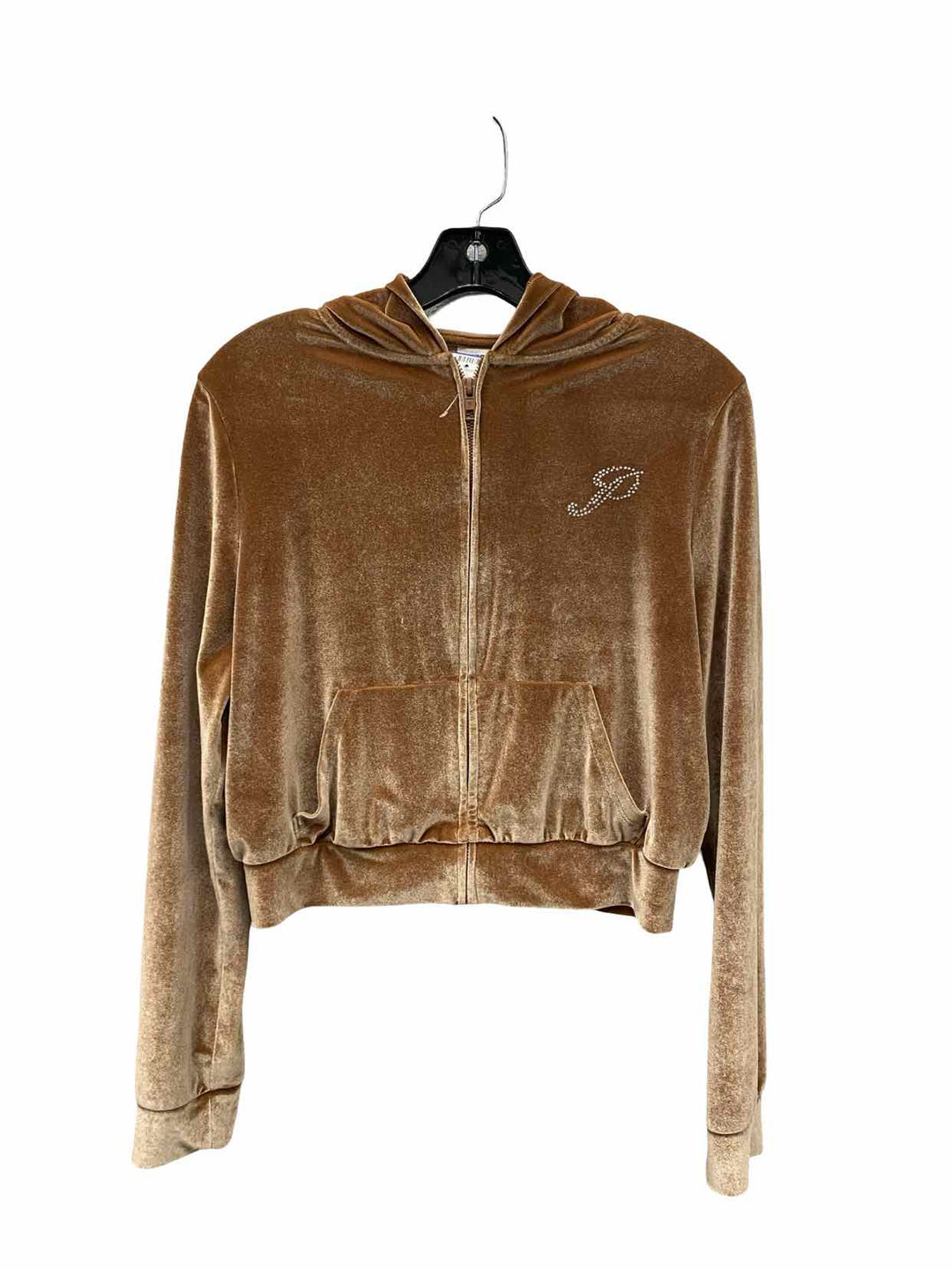 Pink Size S Brown Velvet Athletic Jacket