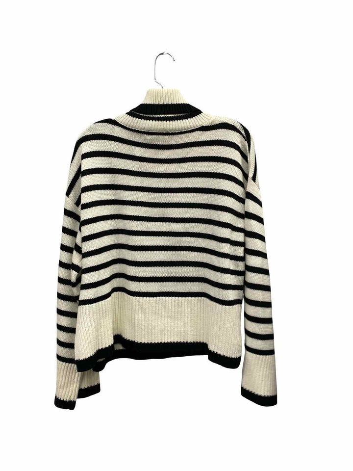 Paper Crane Size M Black White Striped Sweater