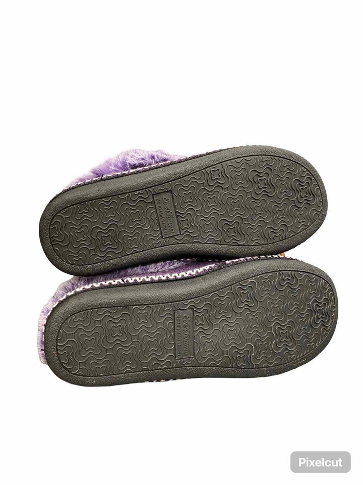 EverFoams Shoe Size 10 Purple Faux Fur Slippers