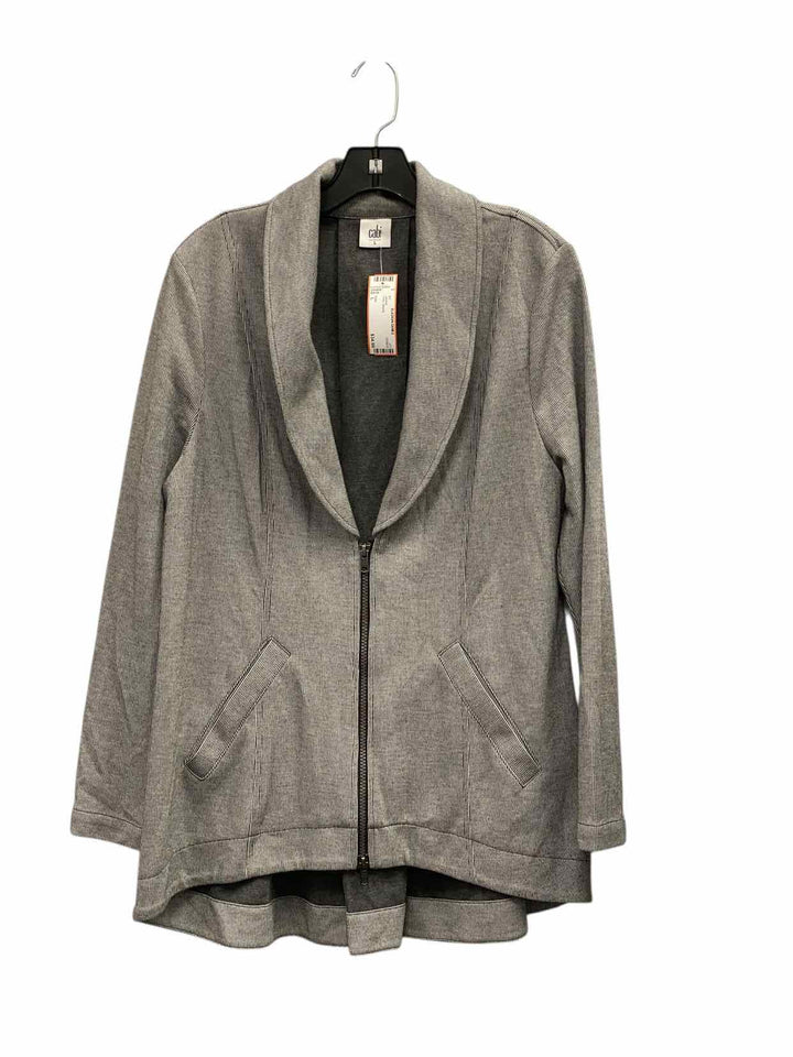 Cabi Size L Grey Striped Jacket