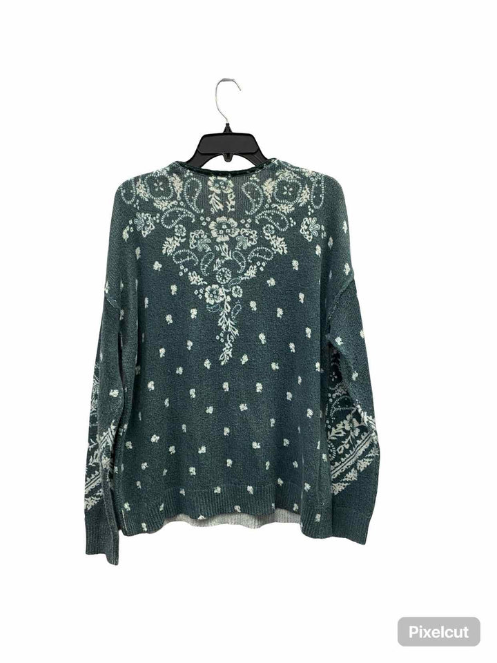 Sundance Size M Green Print Sweater