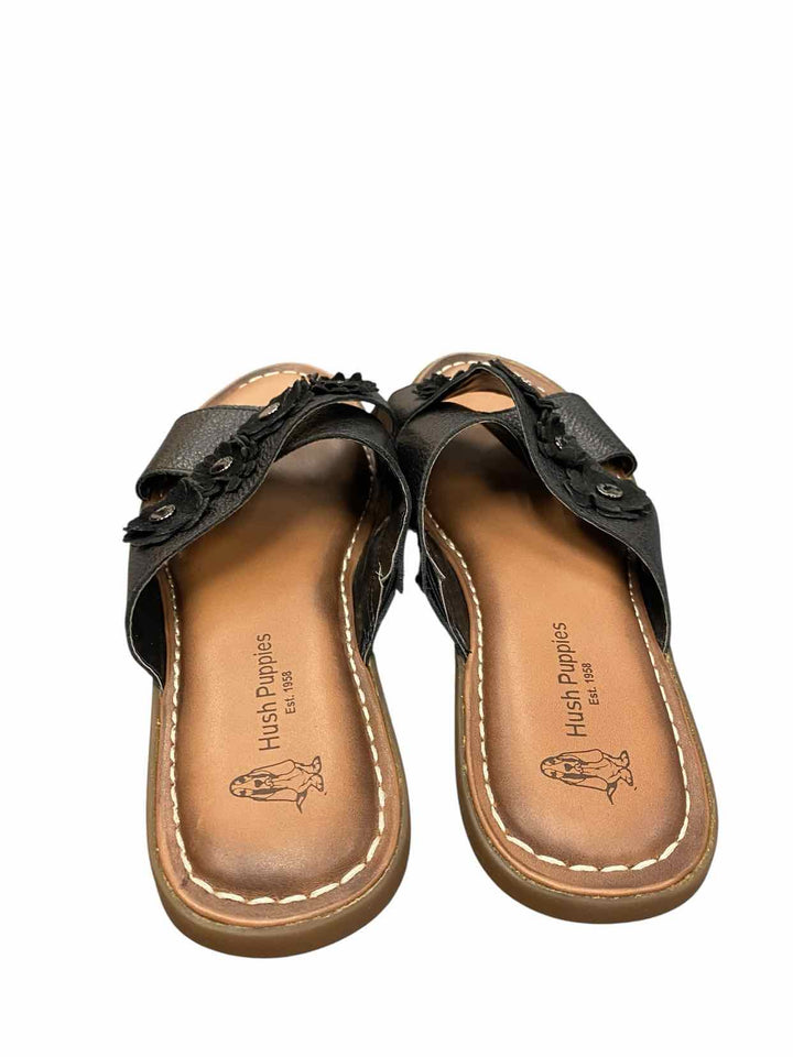 Hush Puppies Shoe Size 10 Black Leather Sandals